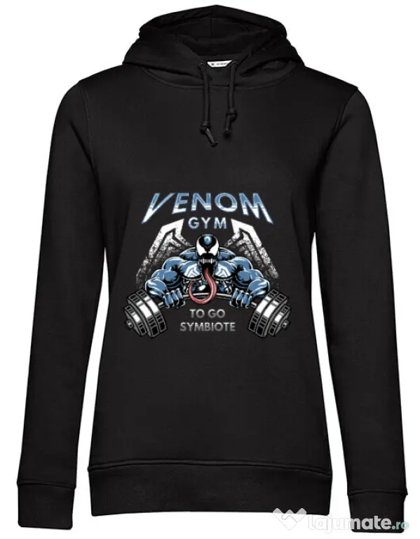 Hoodie dama cu gluga Venom gym Negru