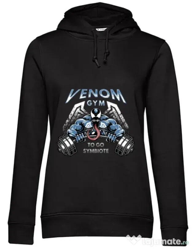 Hoodie dama cu gluga Venom gym Negru