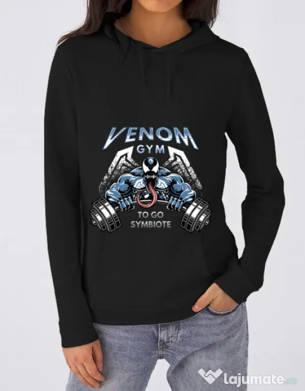 Hoodie dama cu gluga Venom gym Negru