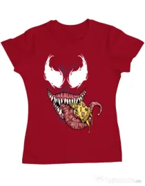 Tricou ADLER dama Venom pizza Rosu