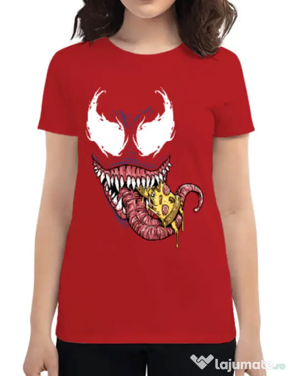 Tricou ADLER dama Venom pizza Rosu