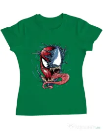 Tricou ADLER dama Venom vs Spiderman Verde mediu