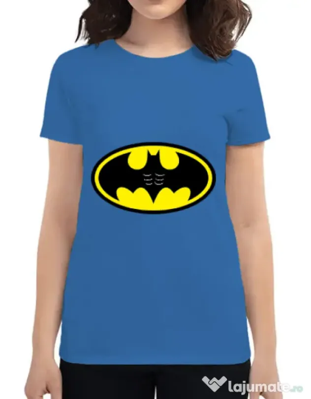 Tricou ADLER dama Six pack Batman Albastru azuriu