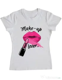 Tricou ADLER dama Make up lover Alb