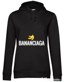 Hoodie dama cu gluga Bananciaga Negru