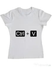 Tricou ADLER dama Ctrl Paste Alb 