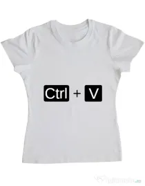 Tricou ADLER dama Ctrl Paste Alb