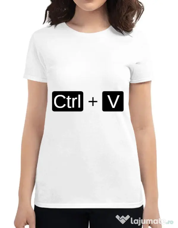 Tricou ADLER dama Ctrl Paste Alb