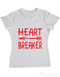 Tricou ADLER dama Heart breaker Alb