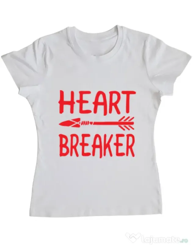 Tricou ADLER dama Heart breaker Alb