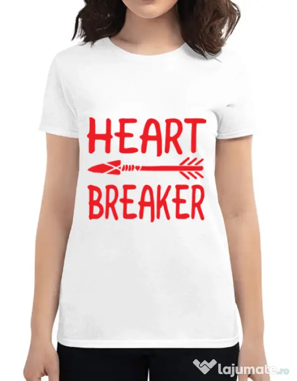 Tricou ADLER dama Heart breaker Alb