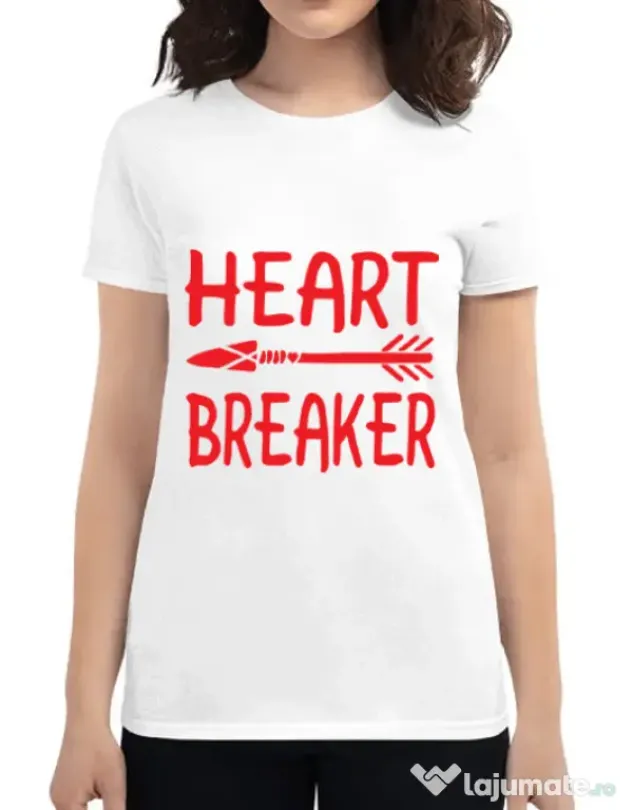Tricou ADLER dama Heart breaker Alb