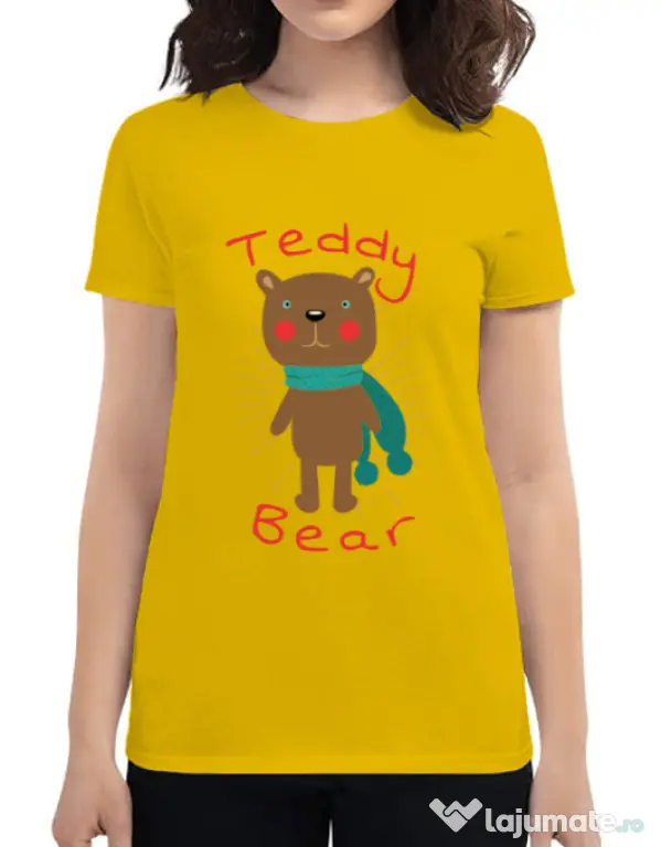 Tricou ADLER dama Teddy bear Galben