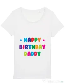 Tricou STANLEY STELLA dama Happy Birthday Daddy Alb