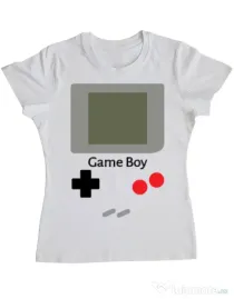 Tricou ADLER dama Game boy Alb
