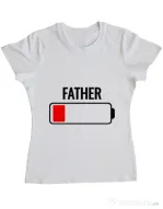 Tricou ADLER dama Father battery Alb