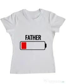 Tricou ADLER dama Father battery Alb