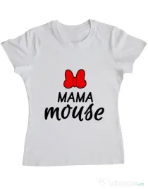 Tricou ADLER dama Mama mouse Alb