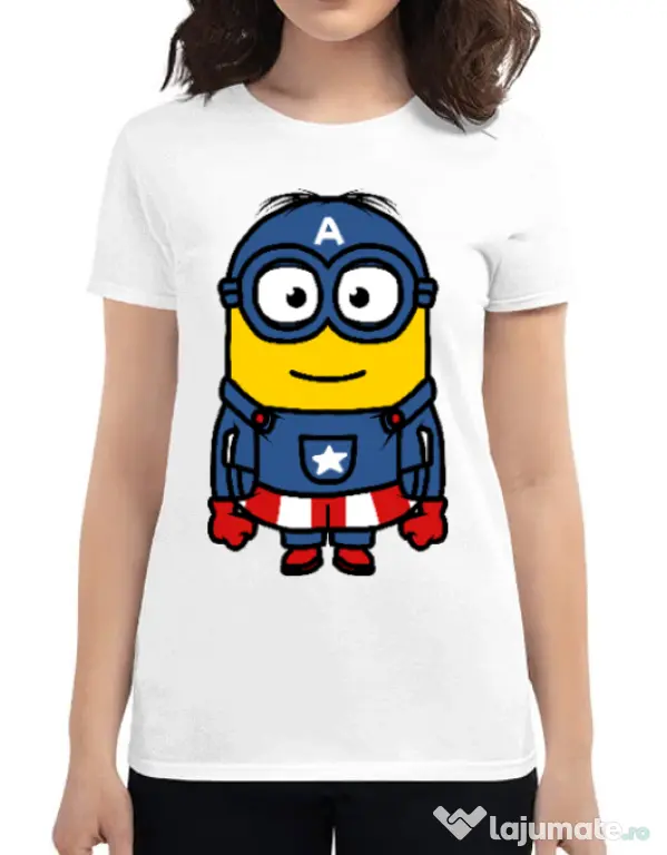 Tricou ADLER dama Captain minion Alb