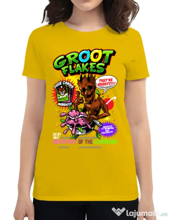 Tricou ADLER dama Groot flakes Galben