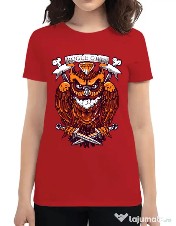 Tricou ADLER dama Rogue owl Rosu