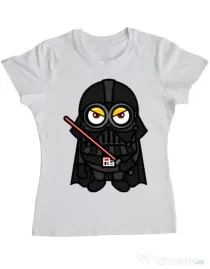 Tricou ADLER dama Vader minion Alb