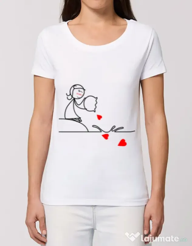 Tricou STANLEY STELLA dama Fishing for love 2 Alb