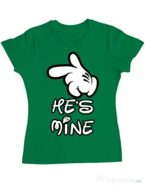 Tricou ADLER dama He is mine Verde mediu