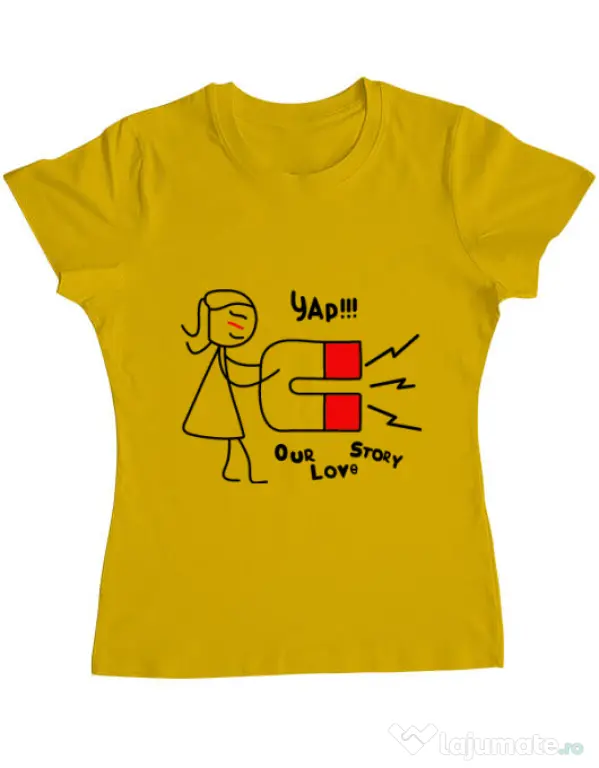 Tricou ADLER dama Our love story 1 Galben