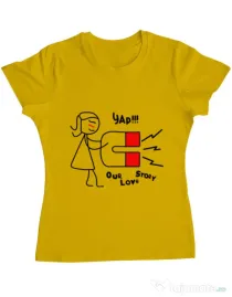 Tricou ADLER dama Our love story 1 Galben