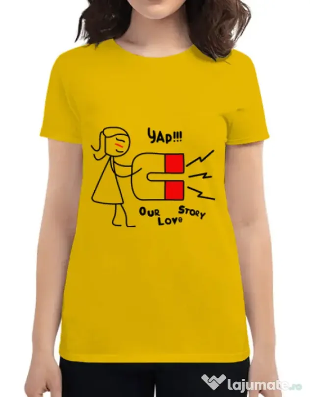 Tricou ADLER dama Our love story 1 Galben