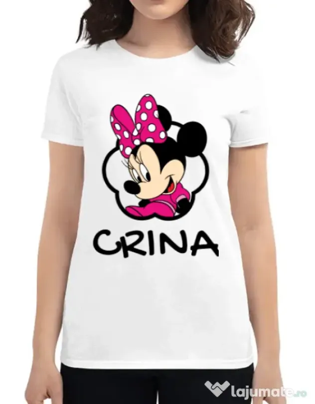 Tricou ADLER dama Mouse daughter Alb