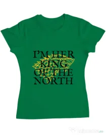 Tricou ADLER dama Her king of the north Verde mediu