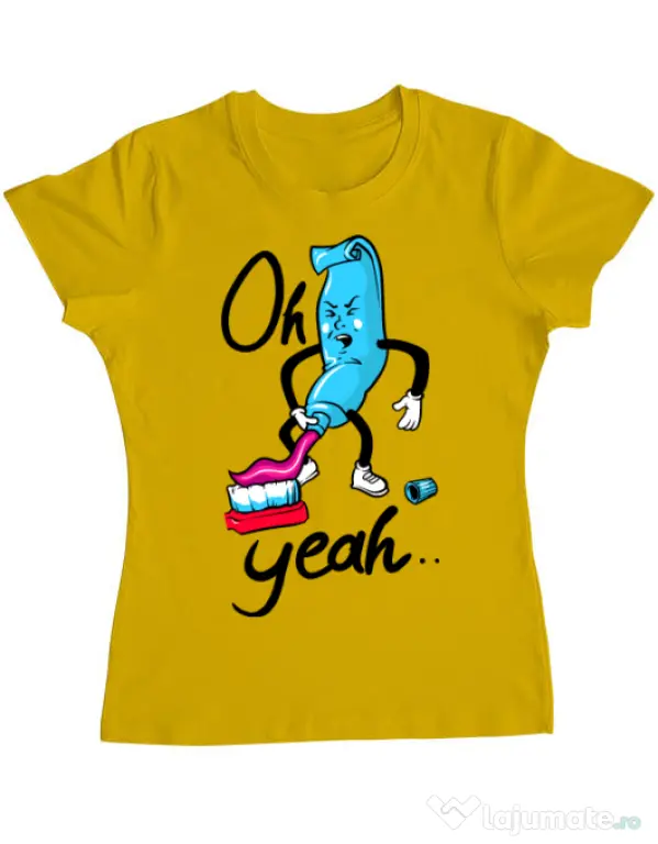 Tricou ADLER dama Oh yeah Galben