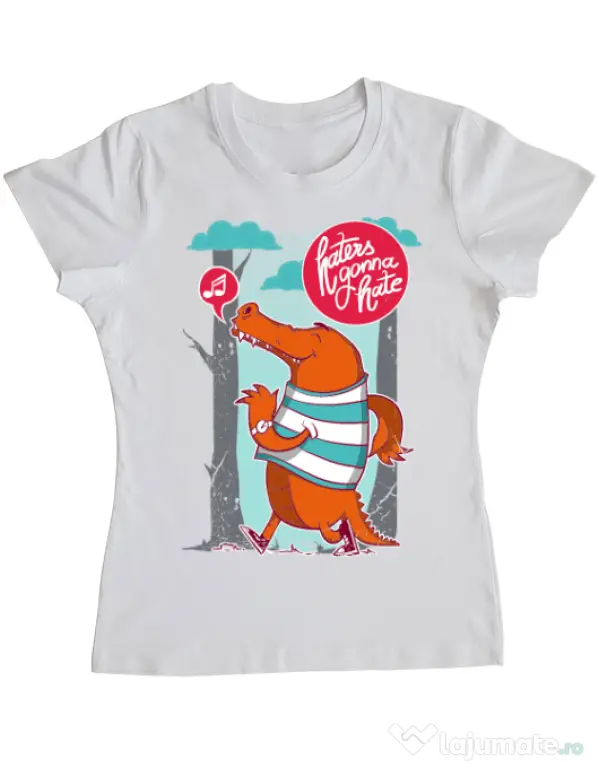 Tricou ADLER dama Haters gonna hate Alb