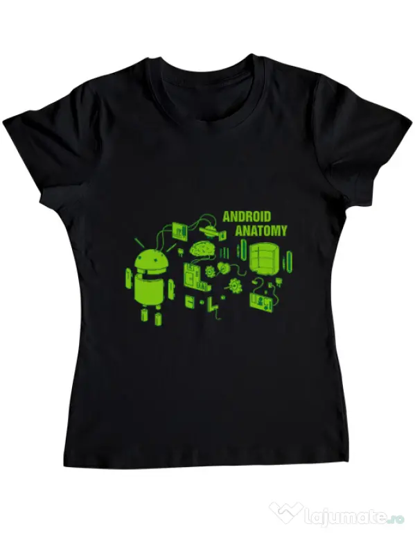 Tricou ADLER dama Android anatomy Negru