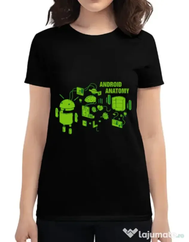 Tricou ADLER dama Android anatomy Negru