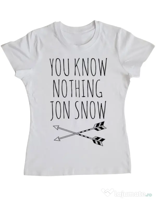 Tricou ADLER dama You know nothing Alb
