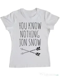 Tricou ADLER dama You know nothing Alb