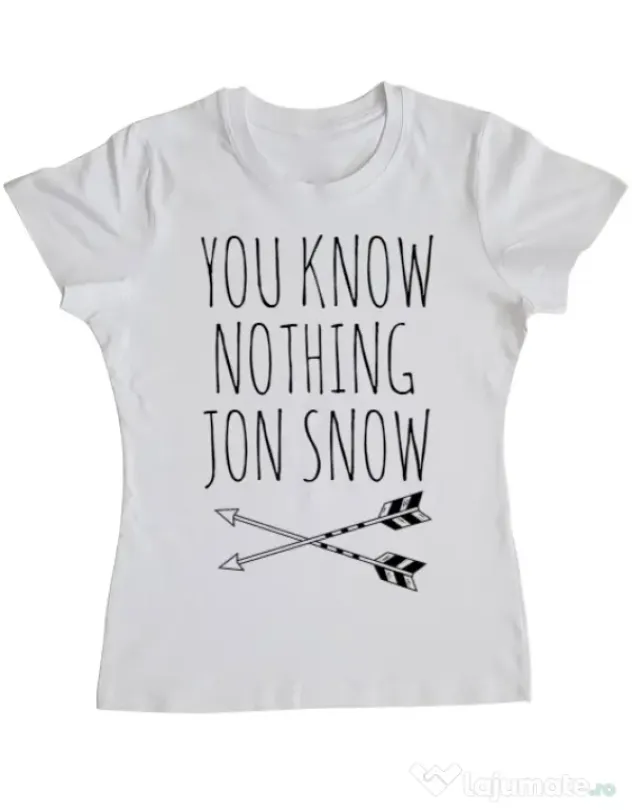 Tricou ADLER dama You know nothing Alb