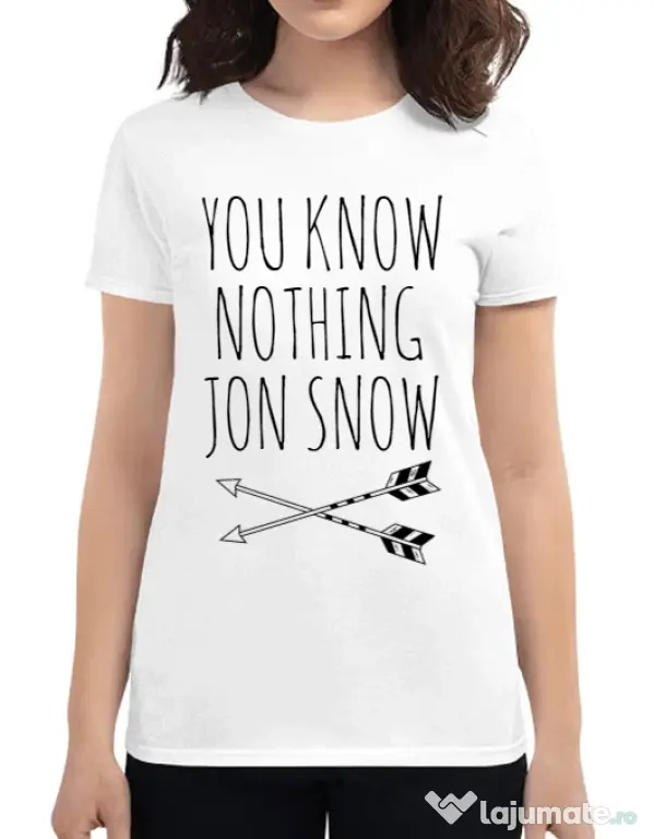 Tricou ADLER dama You know nothing Alb
