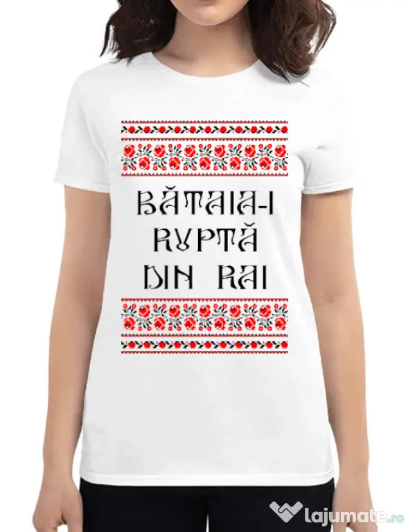 Tricou ADLER dama Bataia e rupta din rai Alb