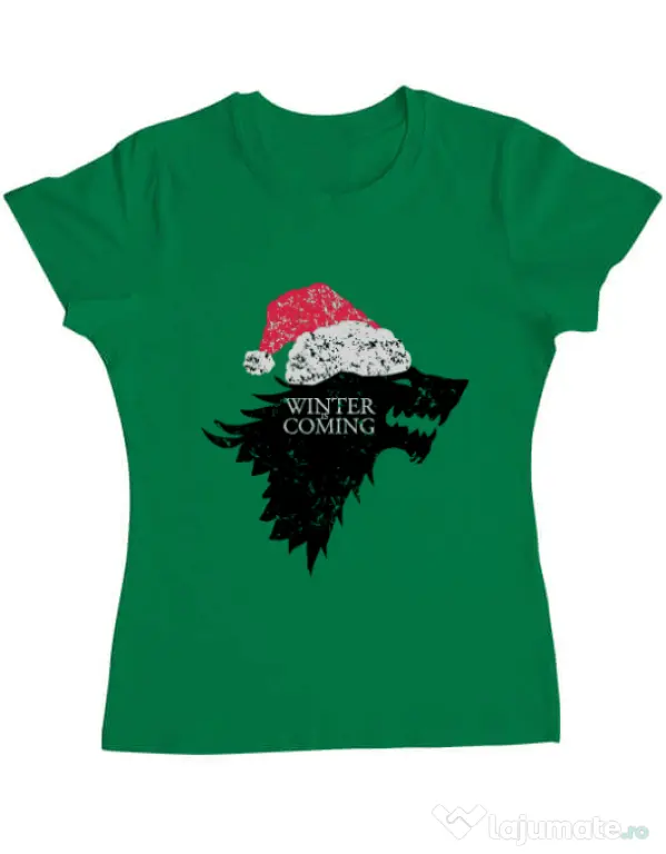 Tricou ADLER dama Christmas is coming Verde mediu