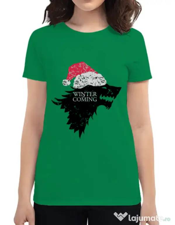 Tricou ADLER dama Christmas is coming Verde mediu
