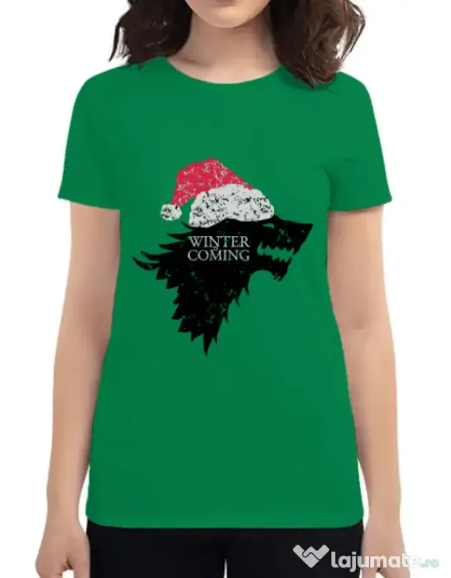 Tricou ADLER dama Christmas is coming Verde mediu