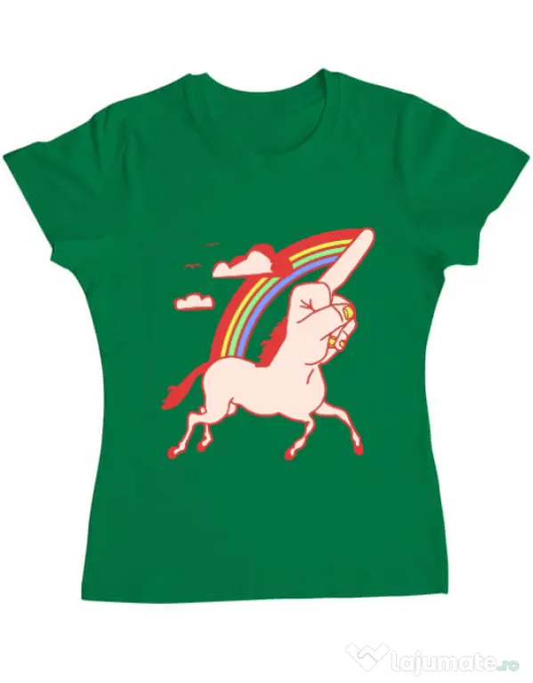 Tricou ADLER dama FUnicorn Verde mediu