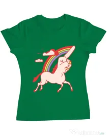 Tricou ADLER dama FUnicorn Verde mediu
