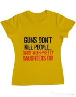 Tricou ADLER dama Guns dont kill Galben