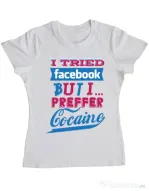 Tricou ADLER dama I tried Bacebook Alb