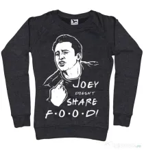 Bluza ADLER dama Joey doesnt share food Negru melanj